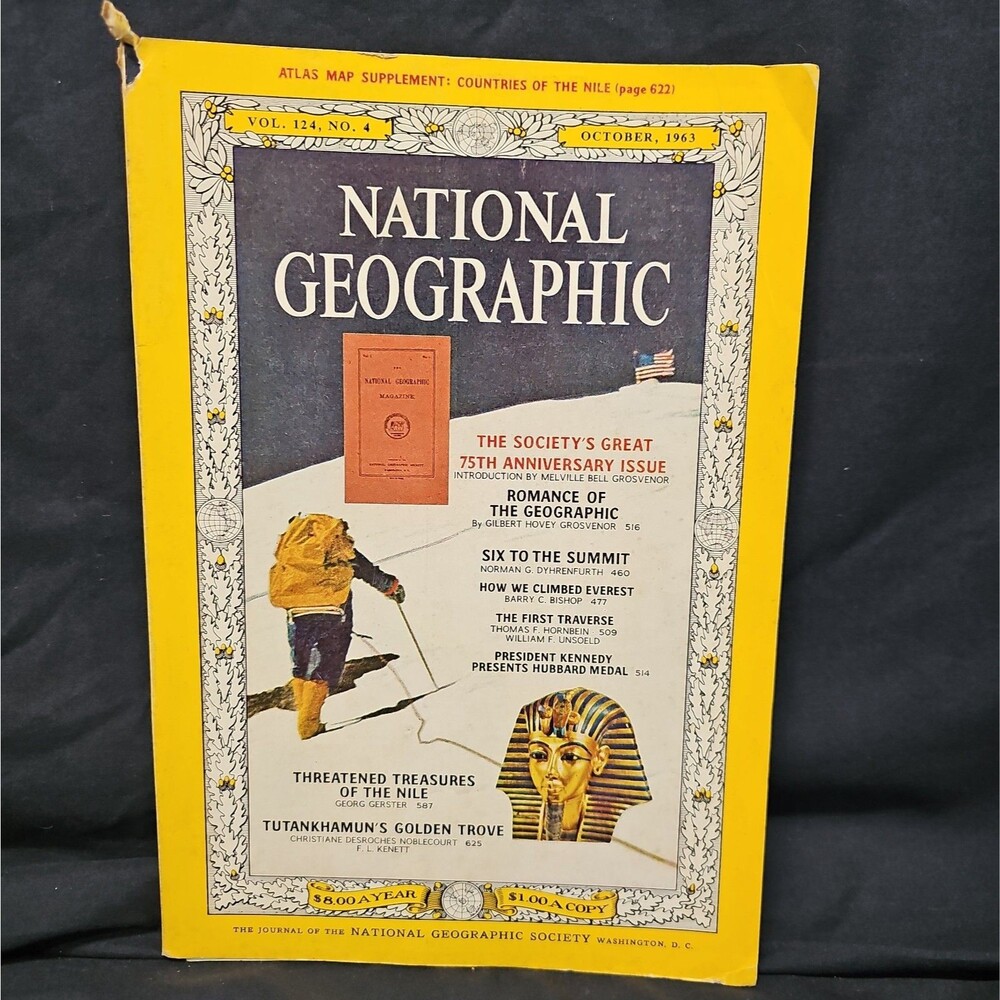 Vintage October 1963 National Geographic Journal Magazine Paperback Book